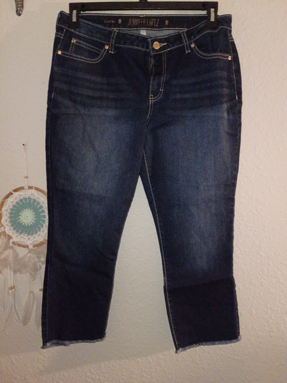 Jennifer Lopez Indigo Cropped Straight Jeans